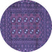 Round Persian Blue Traditional Rug, tr2691blu