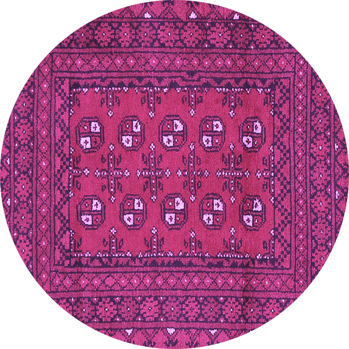 Round Persian Purple Traditional Rug, tr2691pur