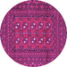 Round Persian Purple Traditional Rug, tr2691pur