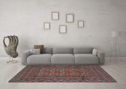 Machine Washable Persian Light Blue Traditional Rug in a Living Room, wshtr2691lblu