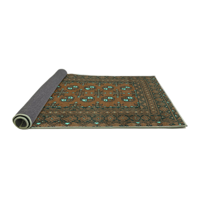 Sideview of Persian Turquoise Traditional Rug, tr2691turq