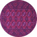 Round Persian Purple Traditional Rug, tr2692pur