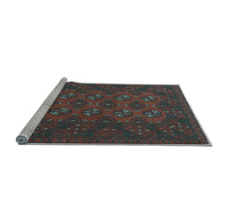 Sideview of Machine Washable Persian Light Blue Traditional Rug, wshtr2692lblu