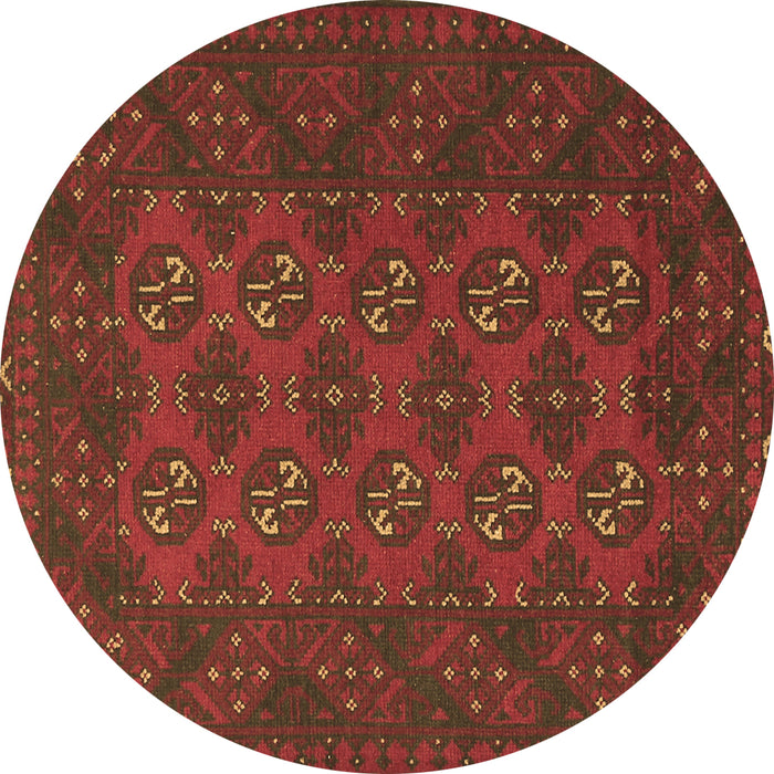 Round Persian Brown Traditional Rug, tr2692brn