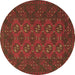 Round Persian Brown Traditional Rug, tr2692brn