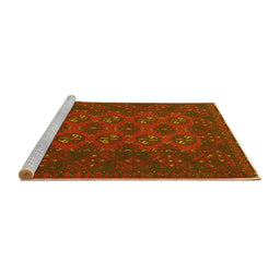 Sideview of Machine Washable Persian Yellow Traditional Rug, wshtr2692yw