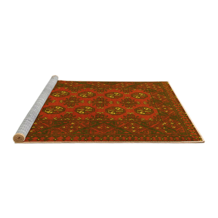 Sideview of Machine Washable Persian Yellow Traditional Rug, wshtr2692yw