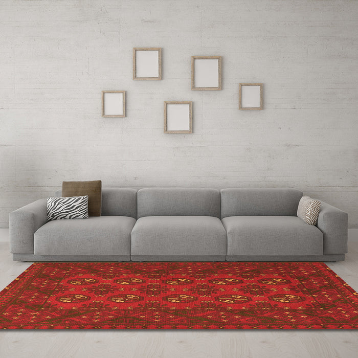 Machine Washable Persian Orange Traditional Area Rugs in a Living Room, wshtr2692org