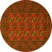 Round Persian Yellow Traditional Rug, tr2692yw