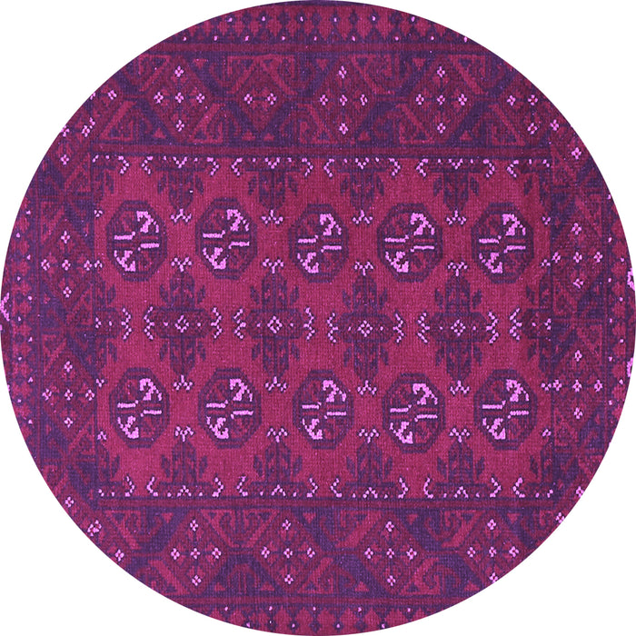 Round Machine Washable Persian Purple Traditional Area Rugs, wshtr2692pur