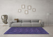 Machine Washable Persian Blue Traditional Rug in a Living Room, wshtr2692blu