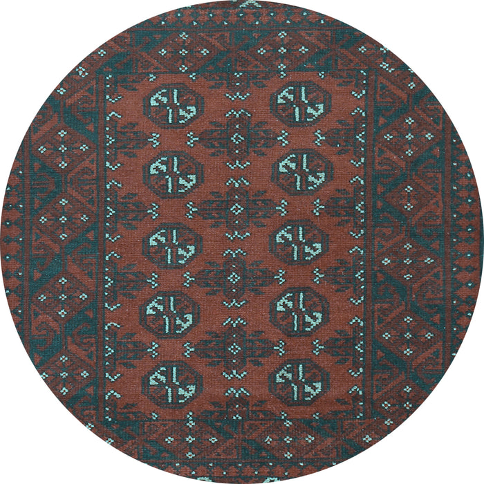 Round Machine Washable Persian Light Blue Traditional Rug, wshtr2692lblu