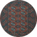 Round Persian Light Blue Traditional Rug, tr2692lblu