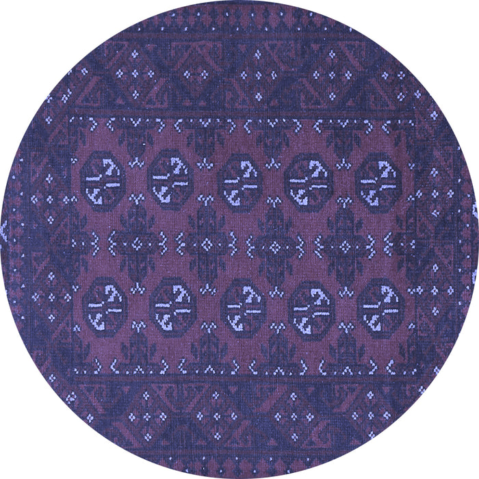 Round Persian Blue Traditional Rug, tr2692blu
