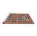 Sideview of Machine Washable Traditional Fire Brick Red Rug, wshtr2693