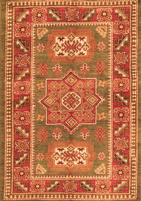 Geometric Orange Traditional Rug, tr2693org