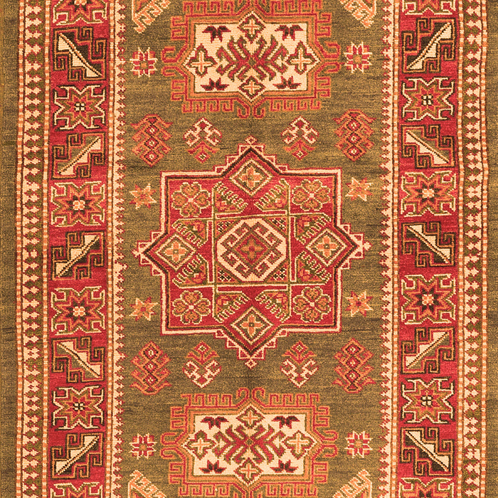 Geometric Orange Traditional Rug, tr2693org