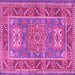 Square Geometric Pink Traditional Rug, tr2693pnk