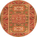 Machine Washable Geometric Orange Traditional Area Rugs, wshtr2693org