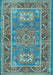 Geometric Light Blue Traditional Rug, tr2693lblu