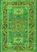 Geometric Green Traditional Rug, tr2693grn