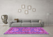 Machine Washable Geometric Purple Traditional Area Rugs in a Living Room, wshtr2693pur