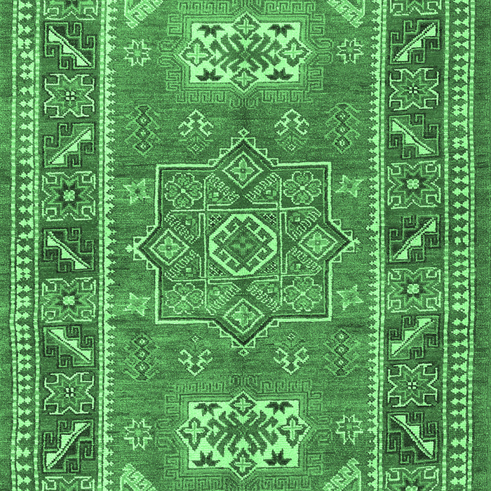 Machine Washable Geometric Emerald Green Traditional Area Rugs, wshtr2693emgrn