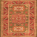 Serging Thickness of Geometric Orange Traditional Rug, tr2693org