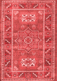 Geometric Red Traditional Rug, tr2693red