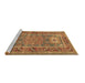 Sideview of Machine Washable Geometric Brown Traditional Rug, wshtr2693brn