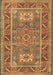 Geometric Brown Traditional Rug, tr2693brn