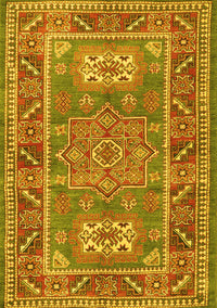 Geometric Yellow Traditional Rug, tr2693yw