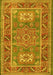 Geometric Yellow Traditional Rug, tr2693yw