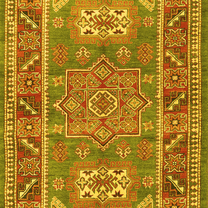 Geometric Yellow Traditional Rug, tr2693yw