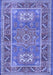 Machine Washable Geometric Blue Traditional Rug, wshtr2693blu