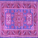 Square Machine Washable Geometric Purple Traditional Area Rugs, wshtr2693pur