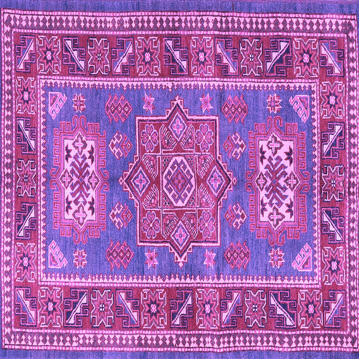 Square Geometric Purple Traditional Rug, tr2693pur