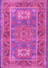 Machine Washable Geometric Pink Traditional Rug, wshtr2693pnk