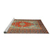 Sideview of Machine Washable Traditional Brown Red Rug, wshtr2694