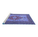 Sideview of Machine Washable Persian Blue Traditional Rug, wshtr2694blu