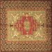 Square Machine Washable Persian Brown Traditional Rug, wshtr2694brn