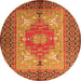 Square Persian Orange Traditional Rug, tr2694org