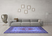 Machine Washable Persian Blue Traditional Rug in a Living Room, wshtr2694blu