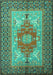 Machine Washable Persian Turquoise Traditional Area Rugs, wshtr2694turq