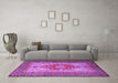 Machine Washable Persian Purple Traditional Area Rugs in a Living Room, wshtr2694pur