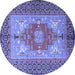 Round Persian Blue Traditional Rug, tr2694blu