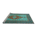 Sideview of Machine Washable Persian Light Blue Traditional Rug, wshtr2694lblu