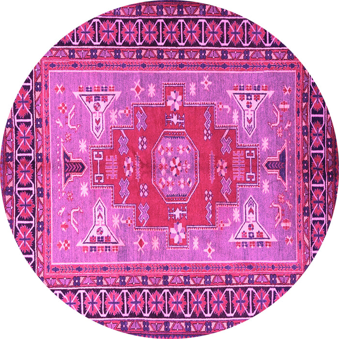 Round Persian Pink Traditional Rug, tr2694pnk