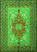 Serging Thickness of Machine Washable Persian Green Traditional Area Rugs, wshtr2694grn