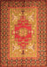 Serging Thickness of Machine Washable Persian Orange Traditional Area Rugs, wshtr2694org